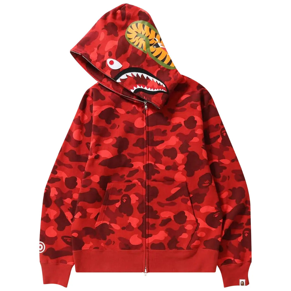 Hoodie Bape Abc Camo Shark "Red"