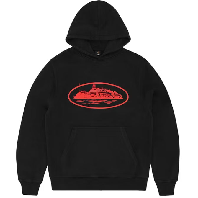 Corteiz Alcatraz V2 Hoodie Black/Red