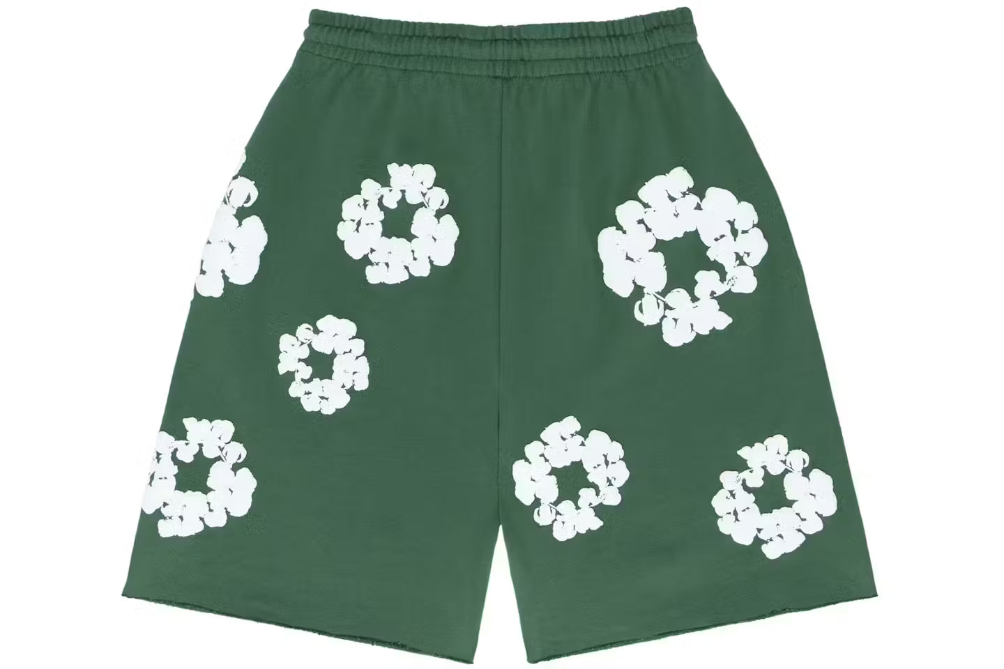 Green Denim Short Tears
