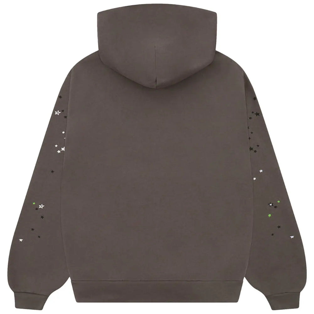 Hoodie Sp5der P*nk v2 Soft Brown and Green