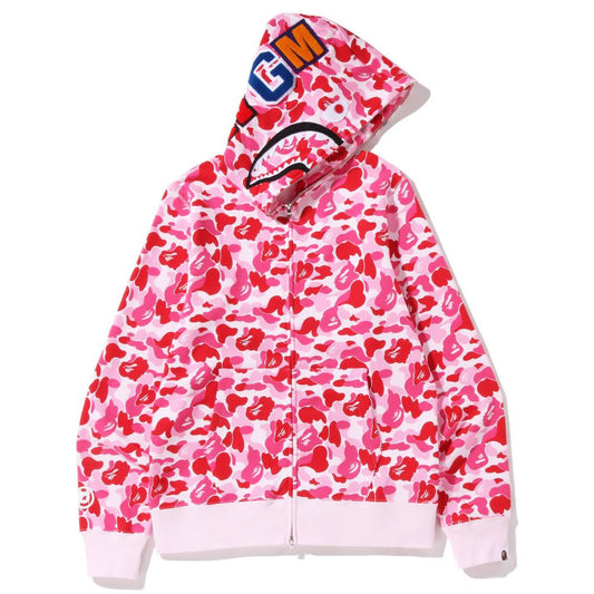 Hoodie Bape Abc Camo Shark "Pink"