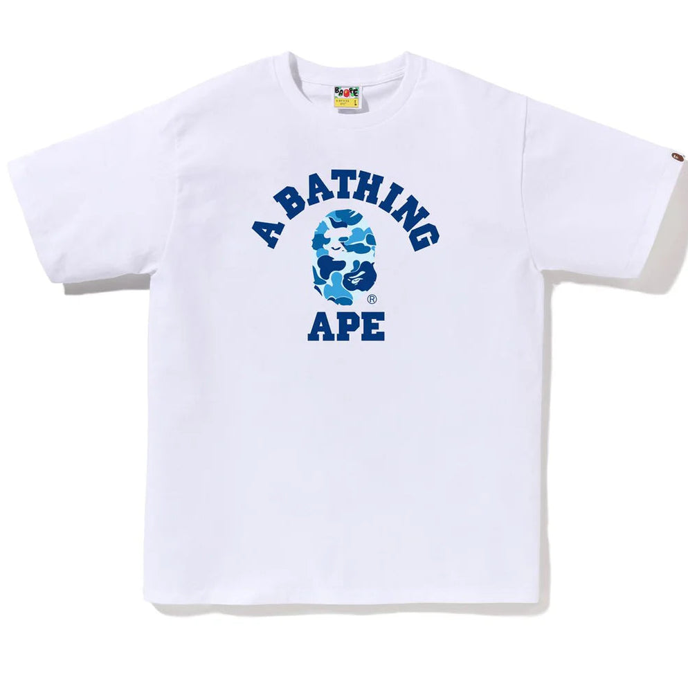 BAPE Abc Camo College Tee "White/Blue" T-shirt