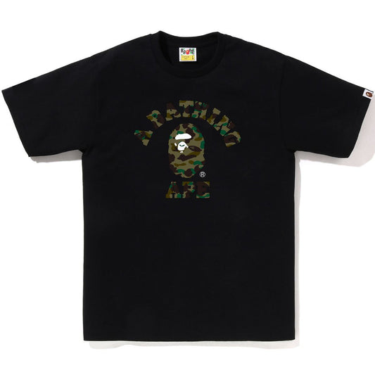 Camiseta BAPE 1st Camo College "Black/Green"