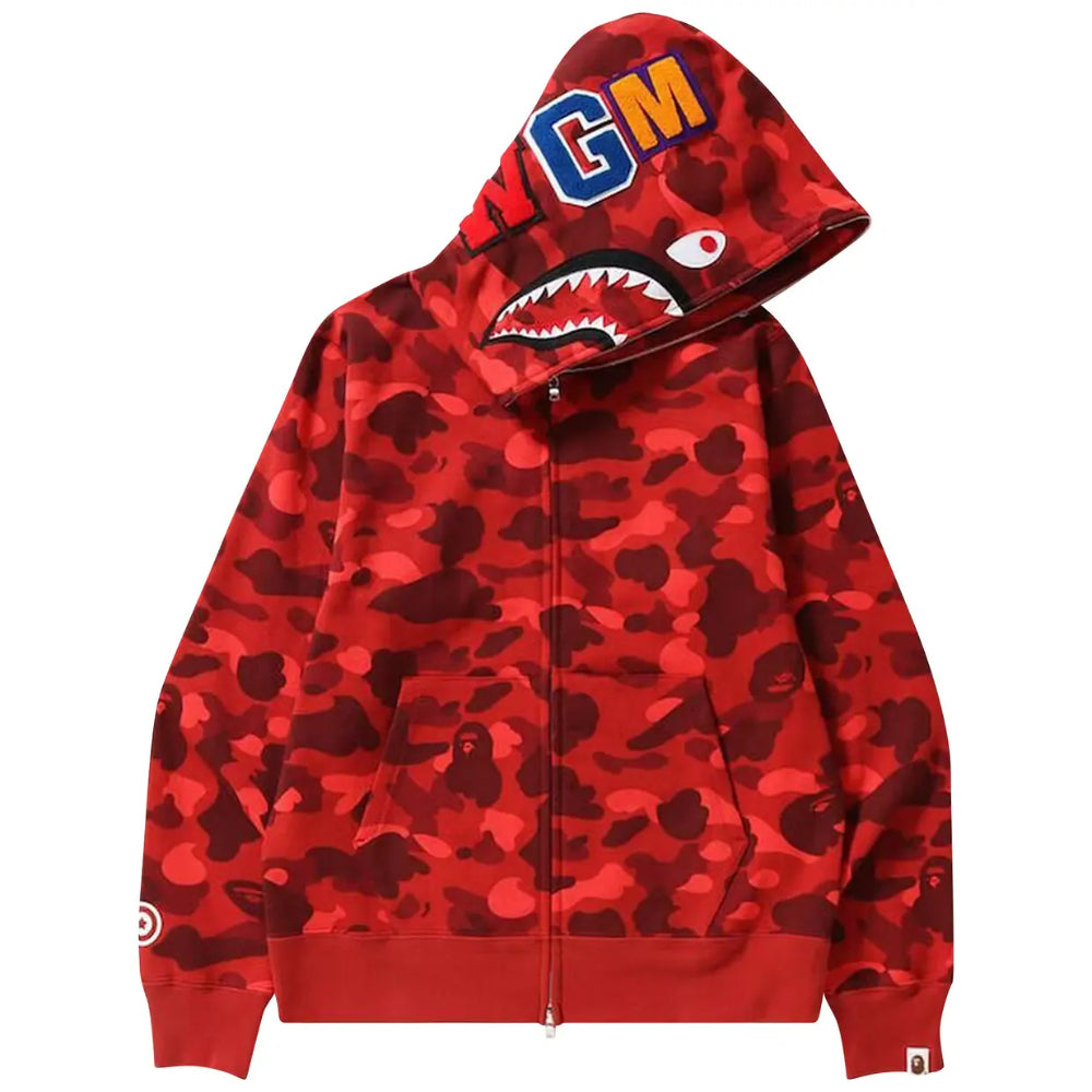 Hoodie Bape Abc Camo Shark "Red"