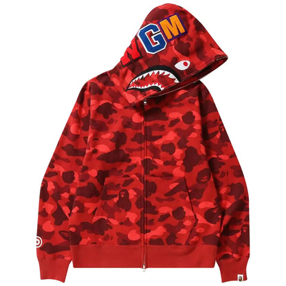 Hoodie Bape Abc Camo Shark "Red"