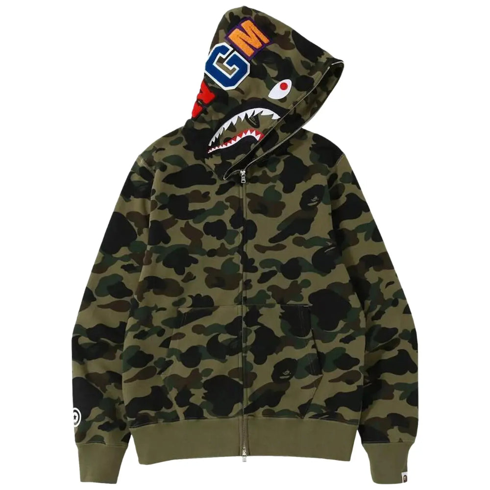 Hoodie Bape Abc Camo Shark "Army Green"