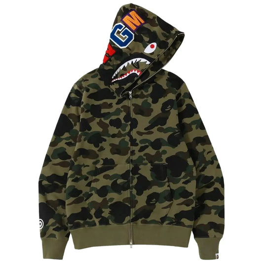 Hoodie Bape Abc Camo Shark "Army Green"