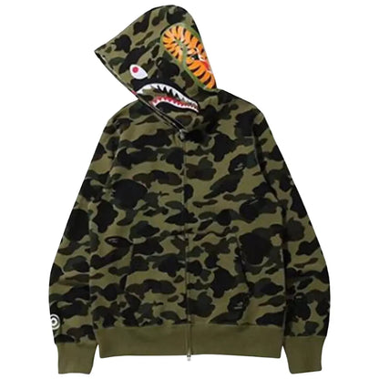 Hoodie Bape Abc Camo Shark "Army Green"