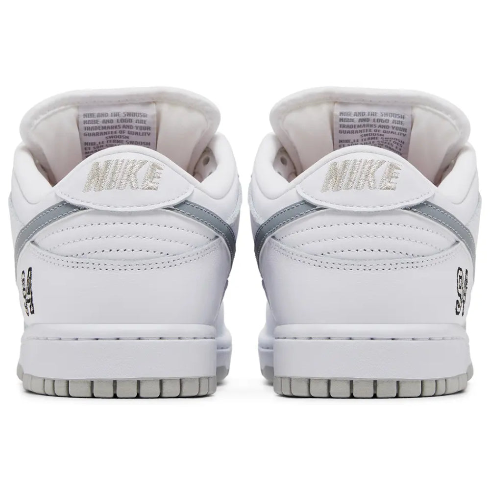 Supreme x Nike Dunk Low SB "White Metallic Silver"