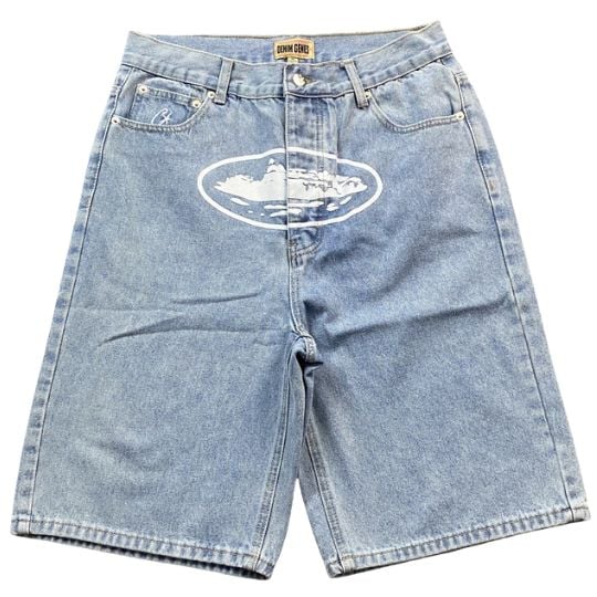 Corteiz Alcatraz Blue Denim Shorts
