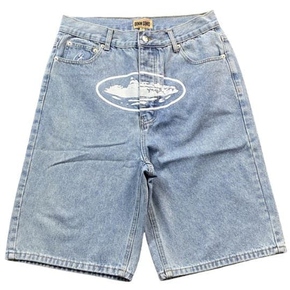 Corteiz Alcatraz Blue Denim Shorts