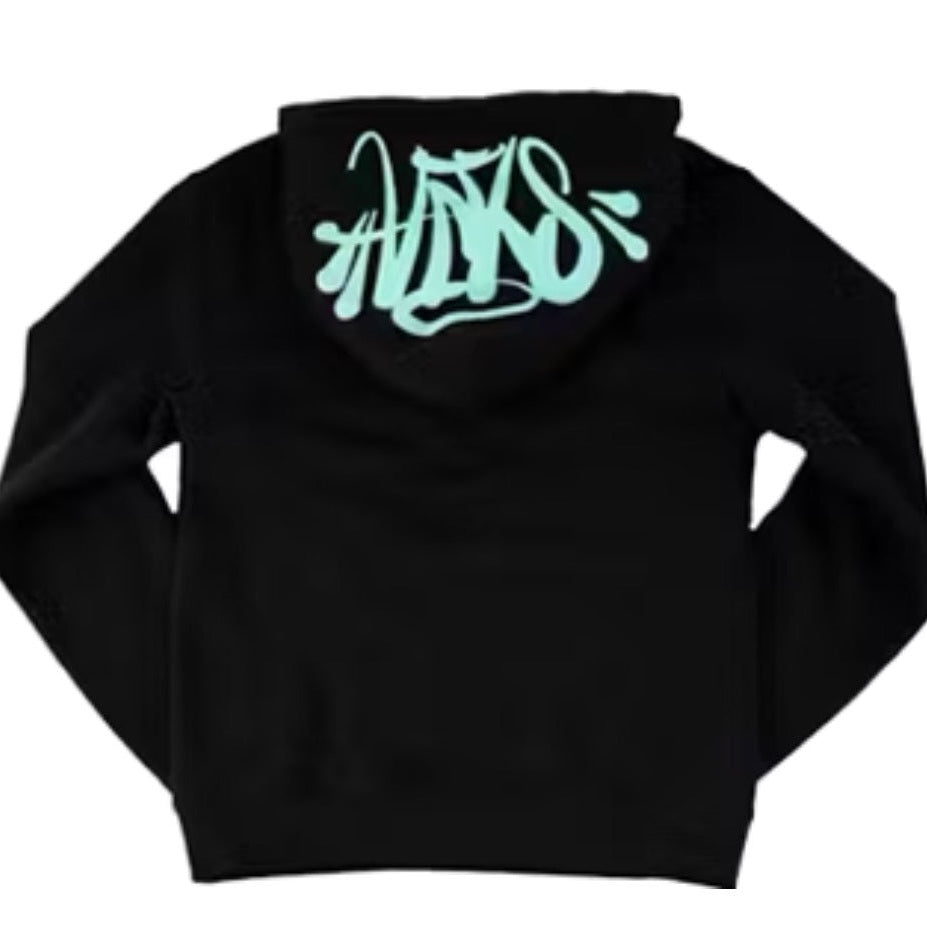 Hoodie Syna World Negro/Azul Cielo