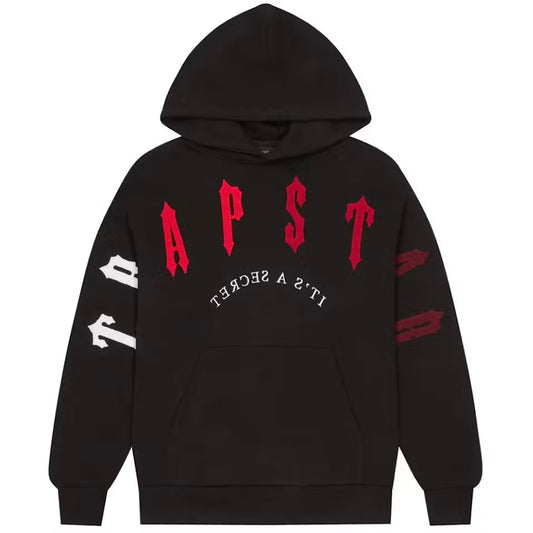 Hoodie Trapstar Irongate 2.0 Negro/Rojo