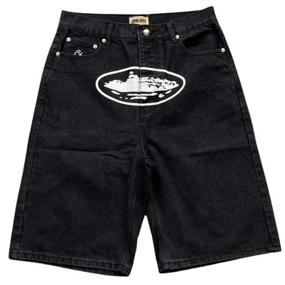 Corteiz Alcatraz Black Denim Shorts