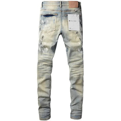 Jeans Ajustados Purple Brand Desgastado y Manchado 'Lavado Claro'