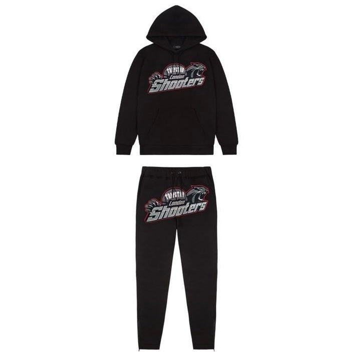 Conjunto Trapstar Shooters Negro/Gris/Rojo