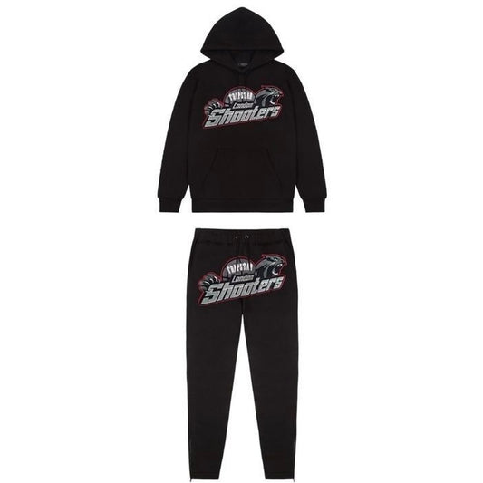 Conjunto Trapstar Shooters Negro/Gris/Rojo