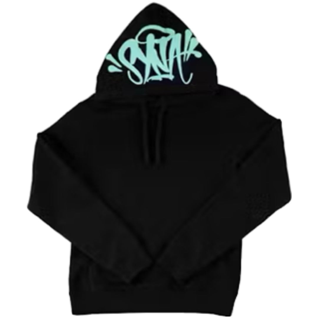 Hoodie Syna World Negro/Azul Cielo