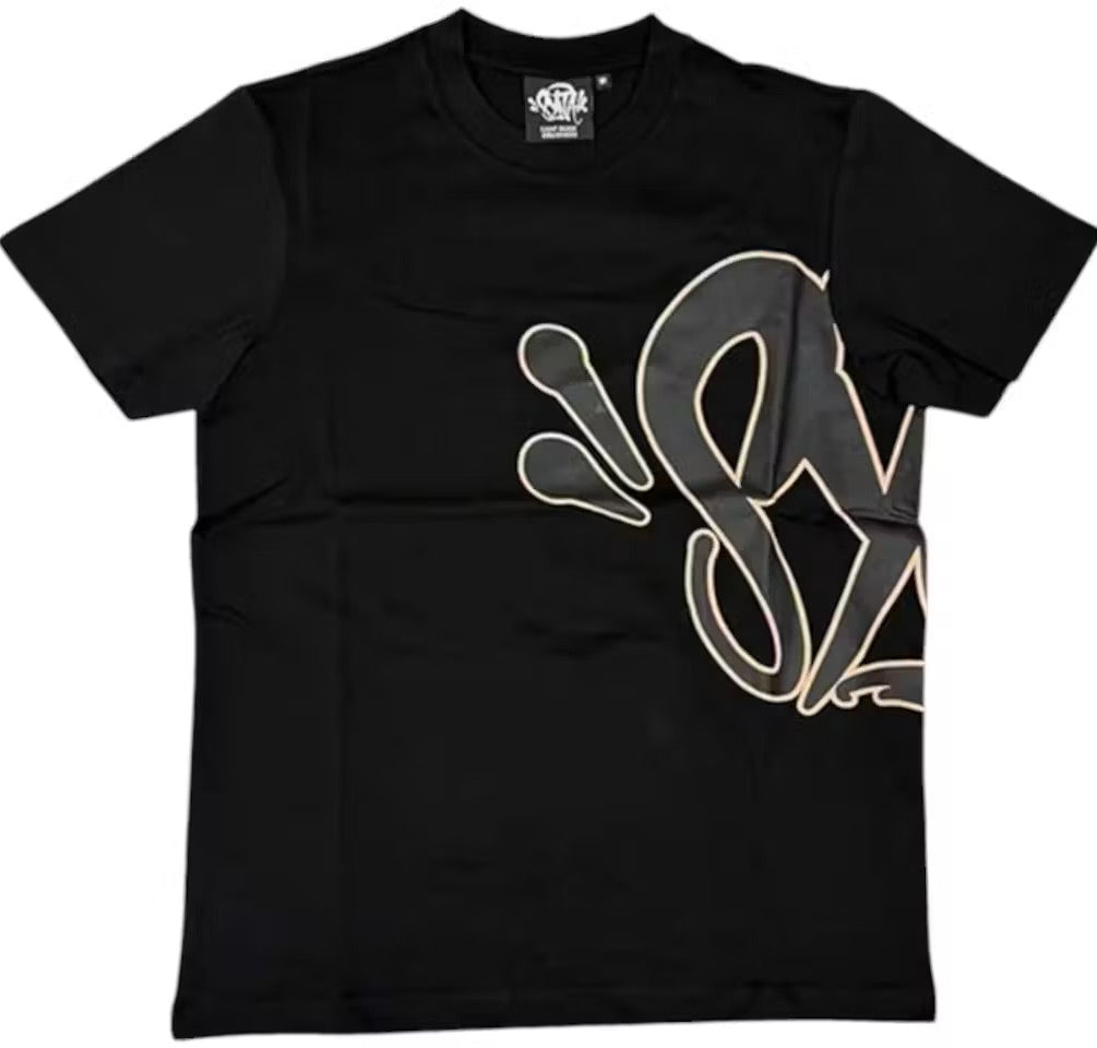 Camiseta Syna World Negra/Rosa Dorado