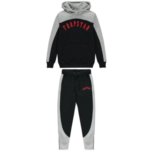 Conjunto Trapstar Negro/Gris/Rojo