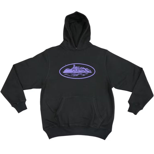 Hoodie Corteiz Alcatraz Negro/Morado