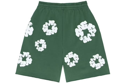 Green Denim Short Tears