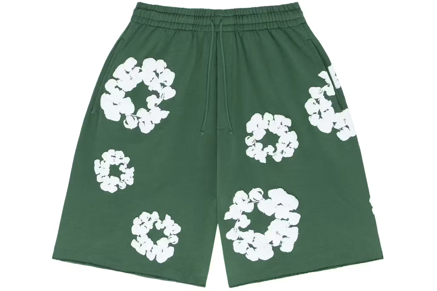 Green Denim Short Tears