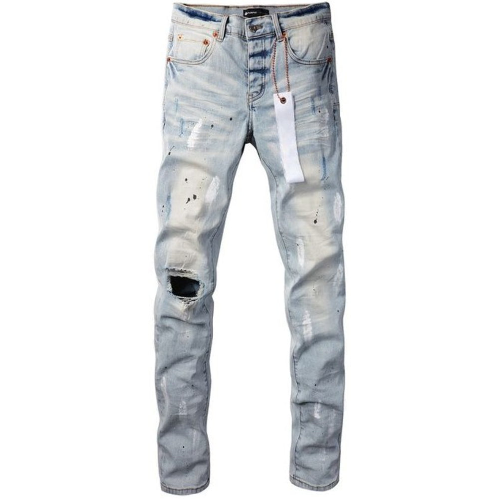 Jeans Ajustados Purple Brand Rasgados 'Azul Claro'