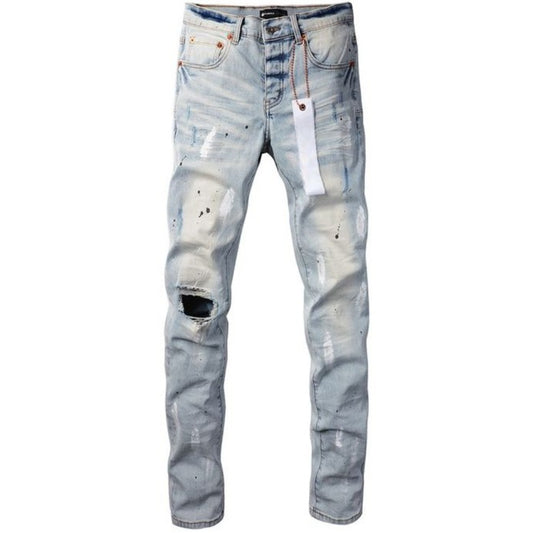Jeans Ajustados Purple Brand Rasgados 'Azul Claro'