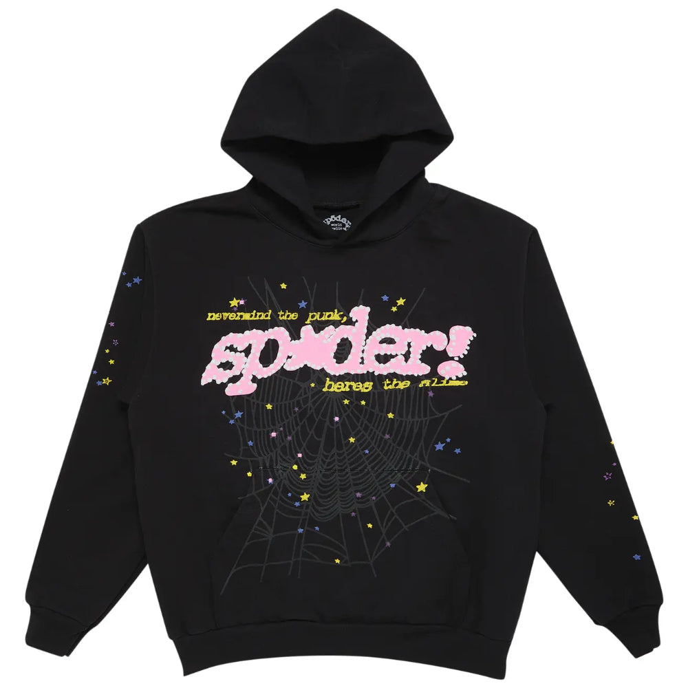 Hoodie Sp5der P*nk v2 Negro