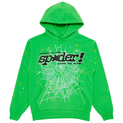 Hoodie Sp5der P*nk v2 Verde