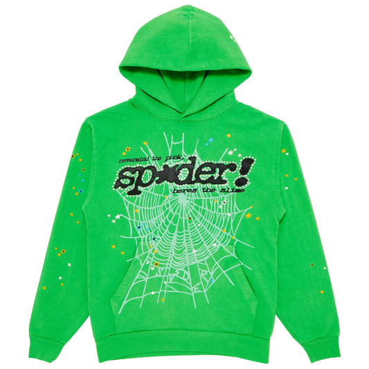 Hoodie Sp5der P*nk v2 Verde