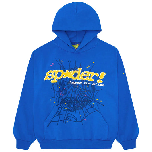 Hoodie Sp5der P*nk v2 Azul y Amarillo