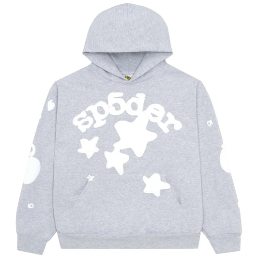 Hoodie Sp5der Beluga Gris