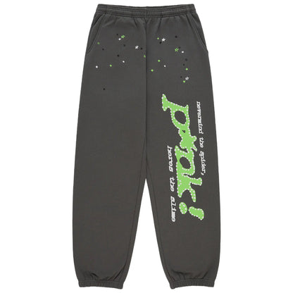 Jogger Sp5der P*nk Gris y Verde
