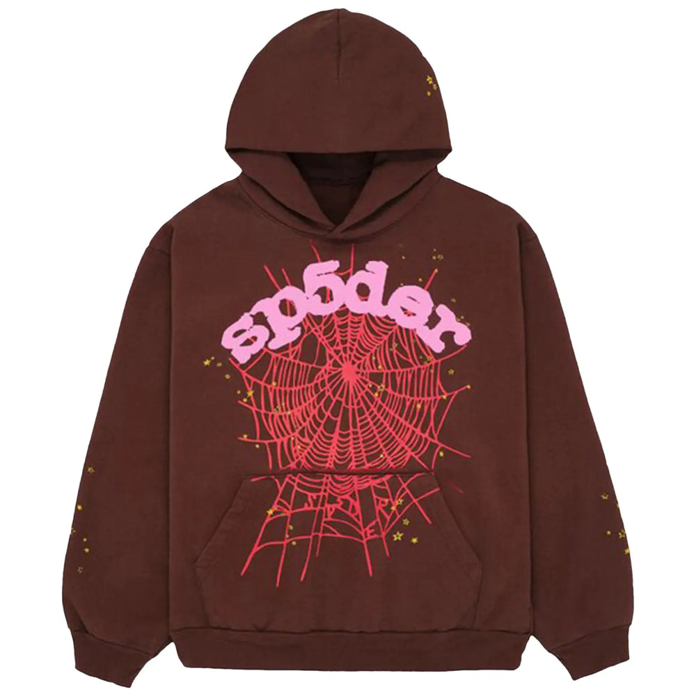 Hoodie Sp5der OG Web v2 Marrón