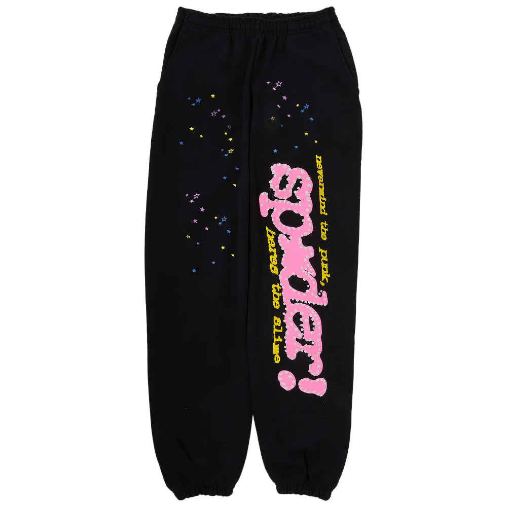 Jogger Sp5der P*nk v2 Negro y Rosa