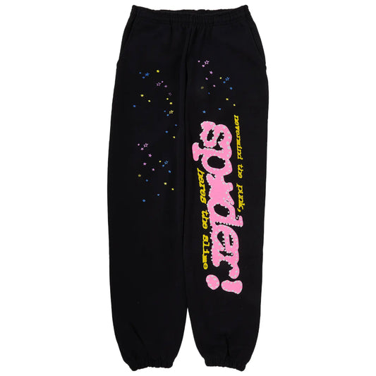 Jogger Sp5der P*nk v2 Negro y Rosa
