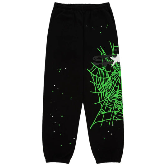 Jogger Sp5der Side Web Negro y Verde