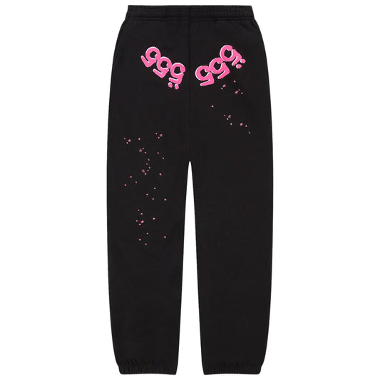 Jogger Sp5der Angel Number Negro y Rosa