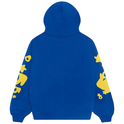 Hoodie Sp5der Beluga Azul y Amarillo