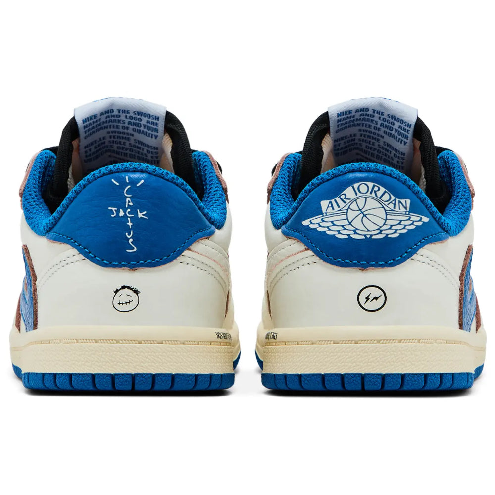 Fragment Design x Travis Scott x Air Jordan 1 Low "Sail Military Blue"