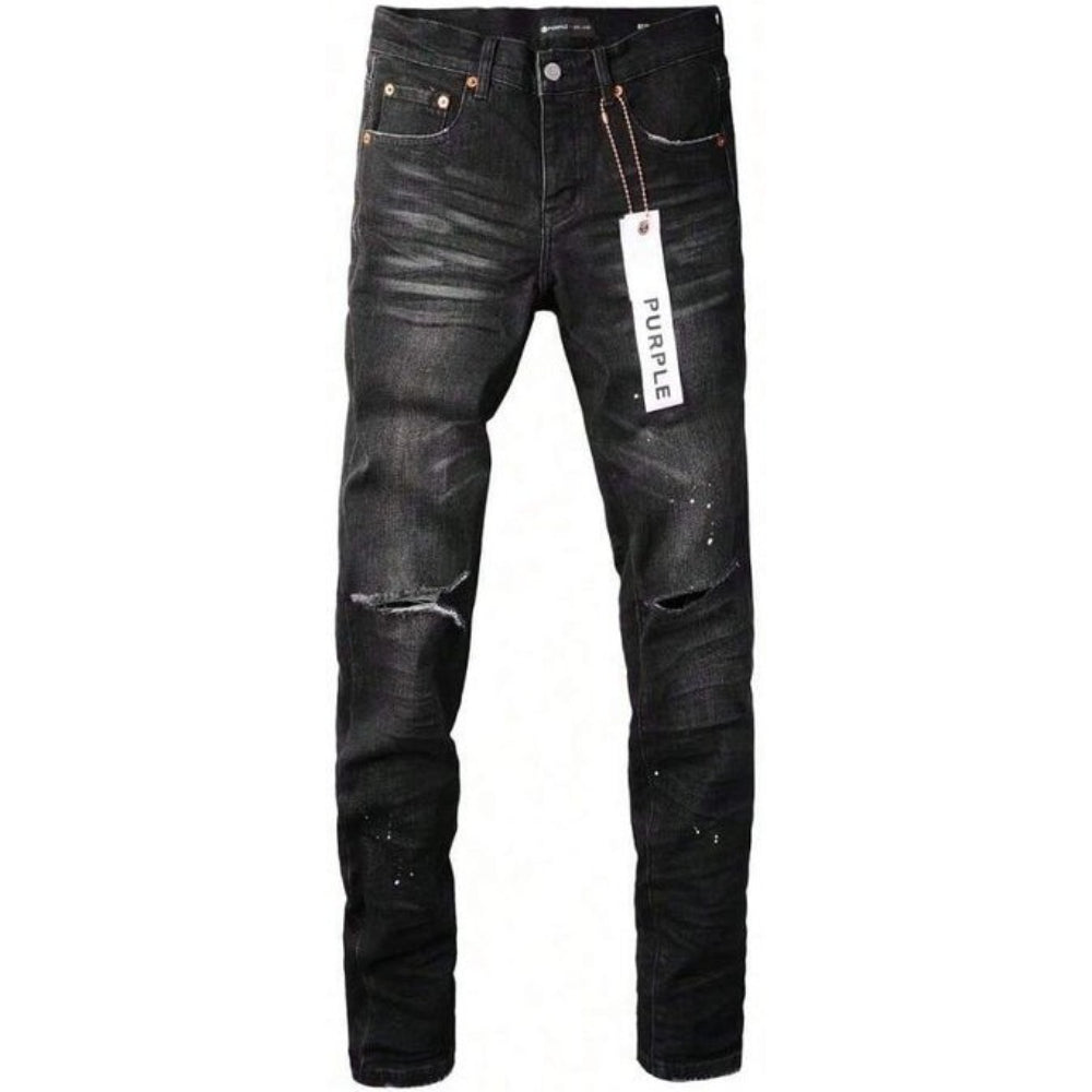 Purple Brand Ripped Skinny Jeans 'Aged Black'