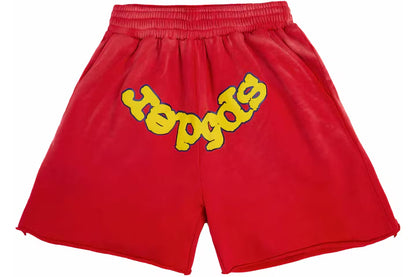Red and Yellow Sp5der Shorts