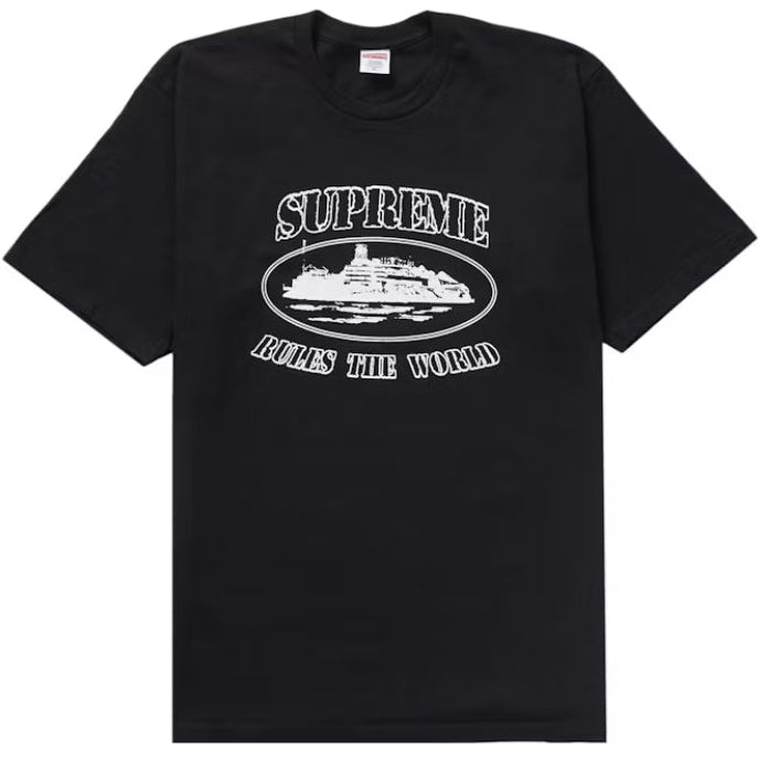 Camiseta Corteiz Alcatraz x Supreme Negra